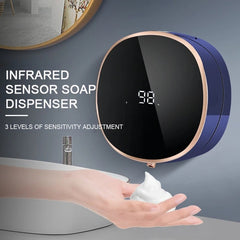 Automatic Induction Hand Sanitizer Machine Home Wall Mounted Foam Machine LED Temperature Display USB Rechargeable