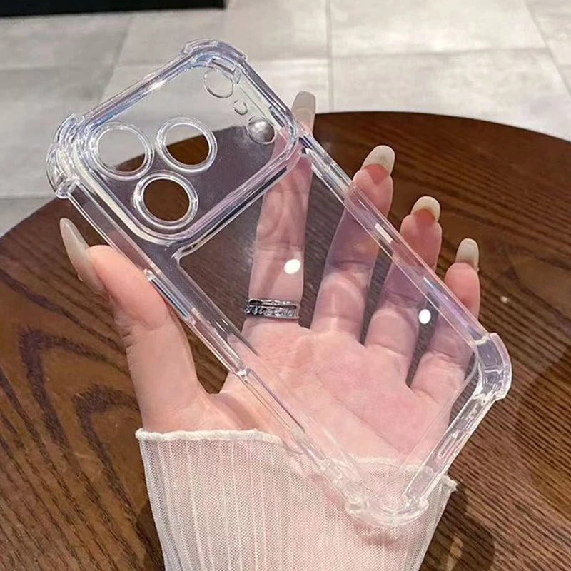 Luxury Original Shockproof Transparent Case For iPhone 17 16 15 14 13 12 11 Pro Max XS XR X 7 8 Plus 16E Air Clear Bumper Cover