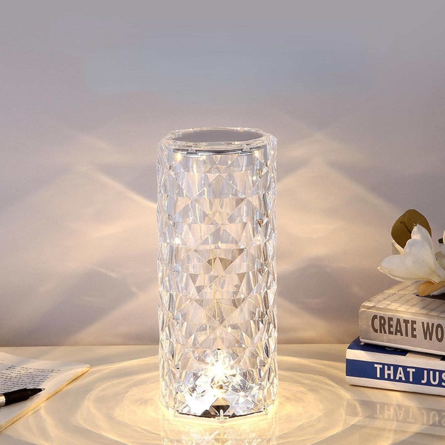 Solar Garden Lamp – 10 Colors Changing Crystal Rose LED Light, Romantic Diamond Atmosphere Projector