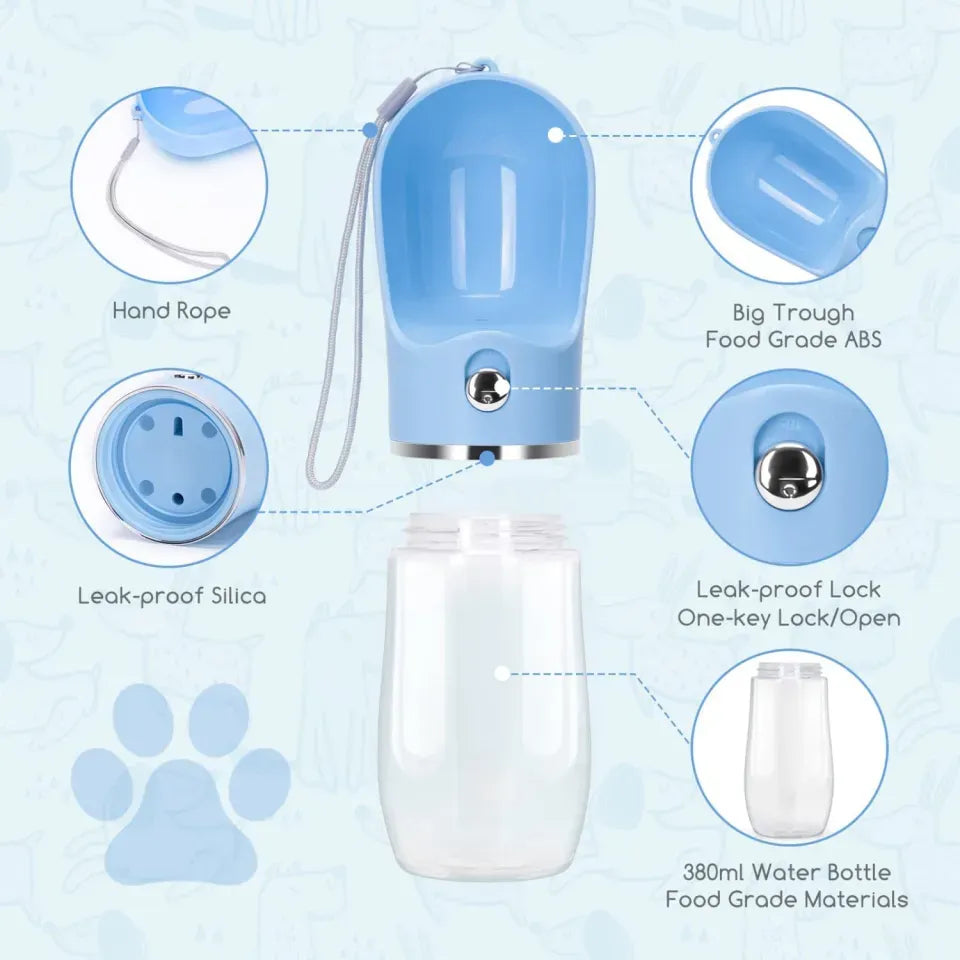 Pet Drinking Cup – Portable Splash-Proof Water Bottle with One-Key Lock